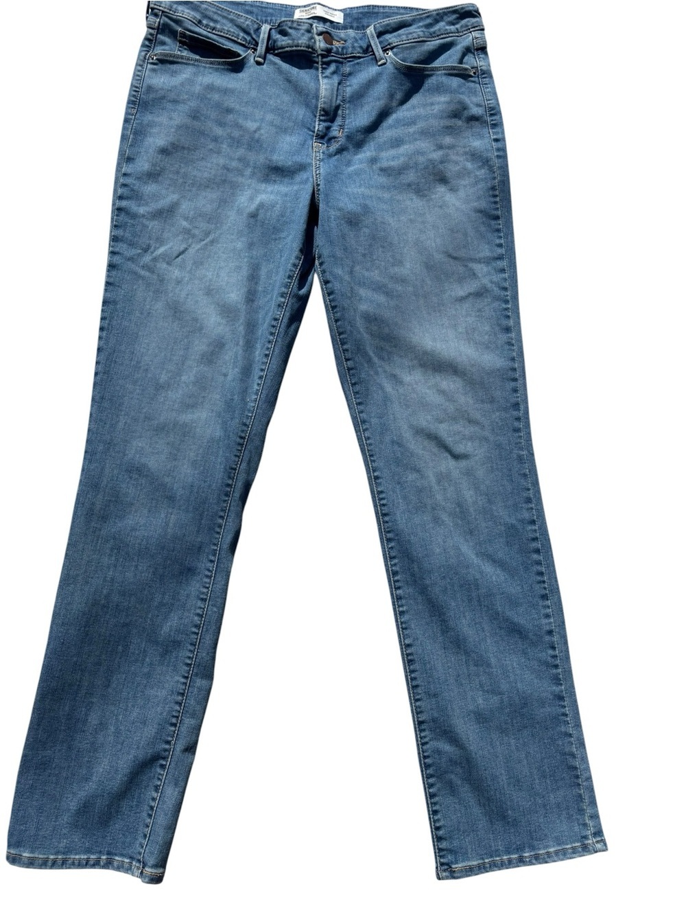 Signature by Levi Strauss Women's Straight-Leg Jeans, Size 14 Long, Soft Stretch